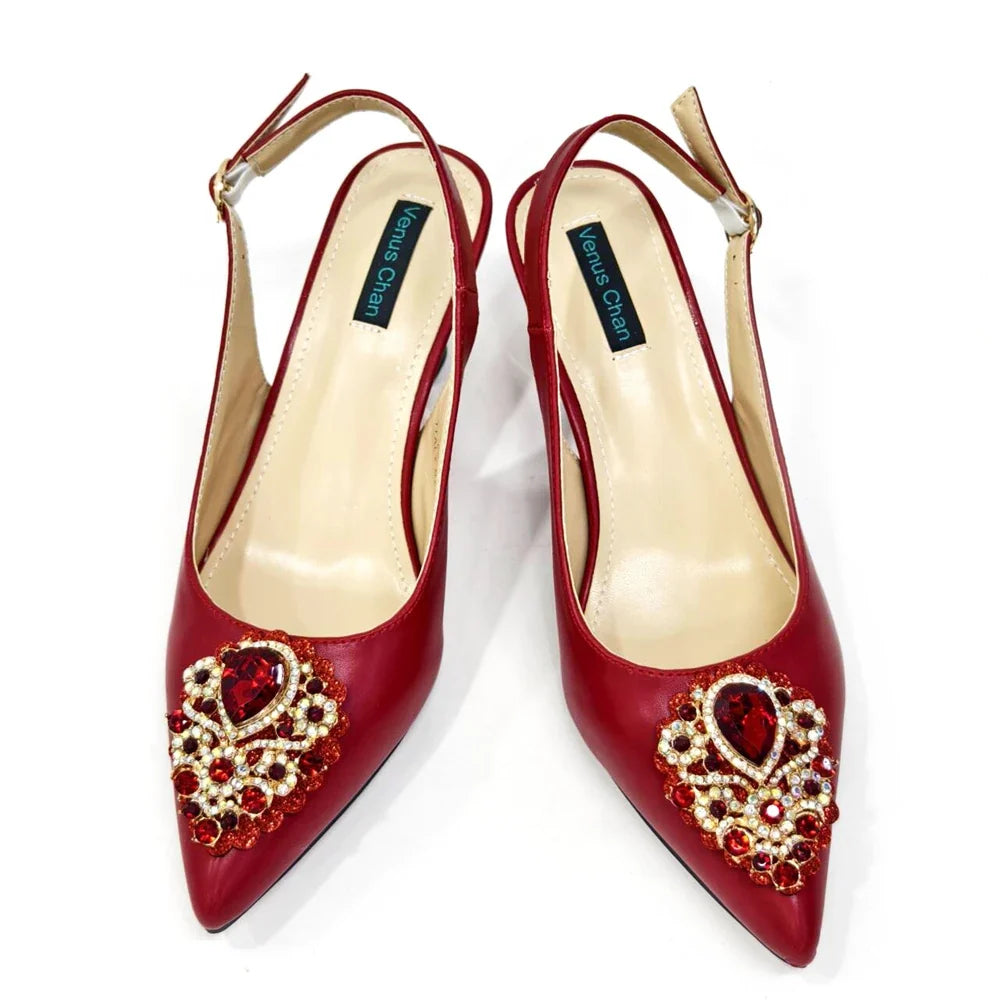 Women's Crystal Pointed High Heels Shoe Bag Set – product view 6