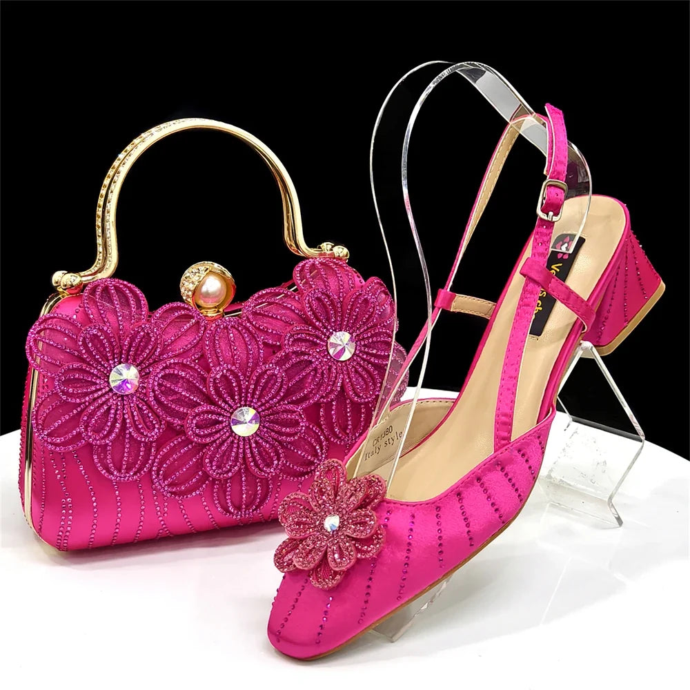 Italian Fashion Women's Elegant Heels & Clutch Bag Set EDS317 – product view 8