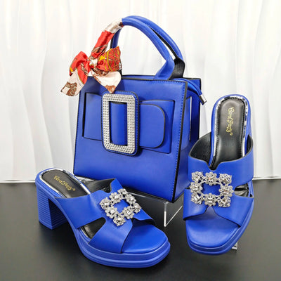Latest Women Summer Toe Shoes and Bag Set ED135