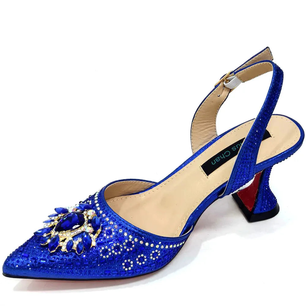 Women Shoes and Bag Set With Rhinestone Handbag EDTR54 – product view 3