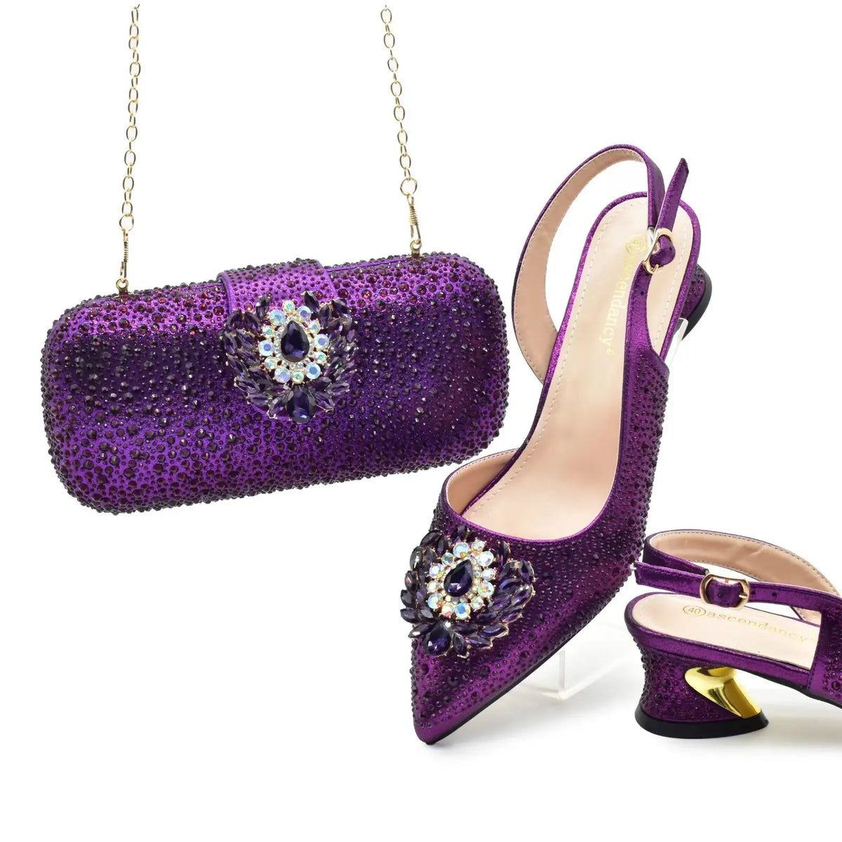EdleessFashion  Matching Women Shoe and Bag Set HAS1-1 – product view 3
