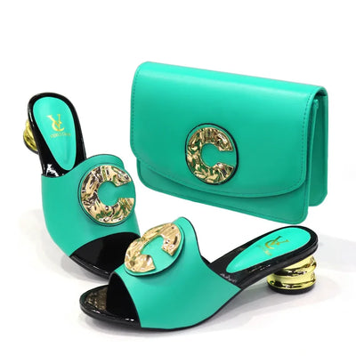 Latest Fashion Slippers and Bags Set EDZ564
