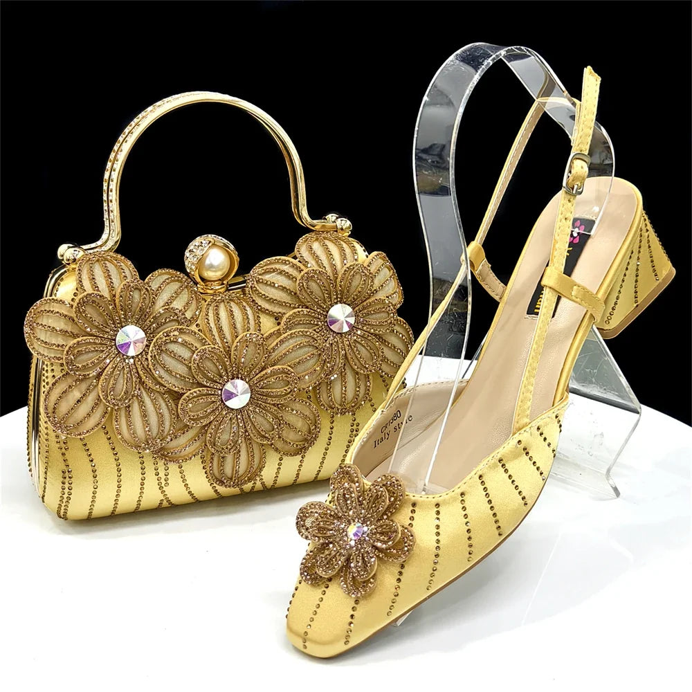 Italian Fashion Women's Elegant Heels & Clutch Bag Set EDS317 – product view 9