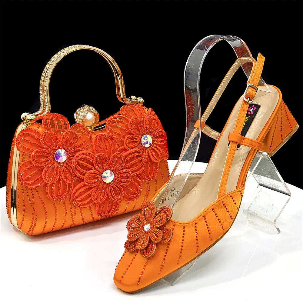 Italian Fashion Women's Elegant Heels & Clutch Bag Set EDS317 – product view 11