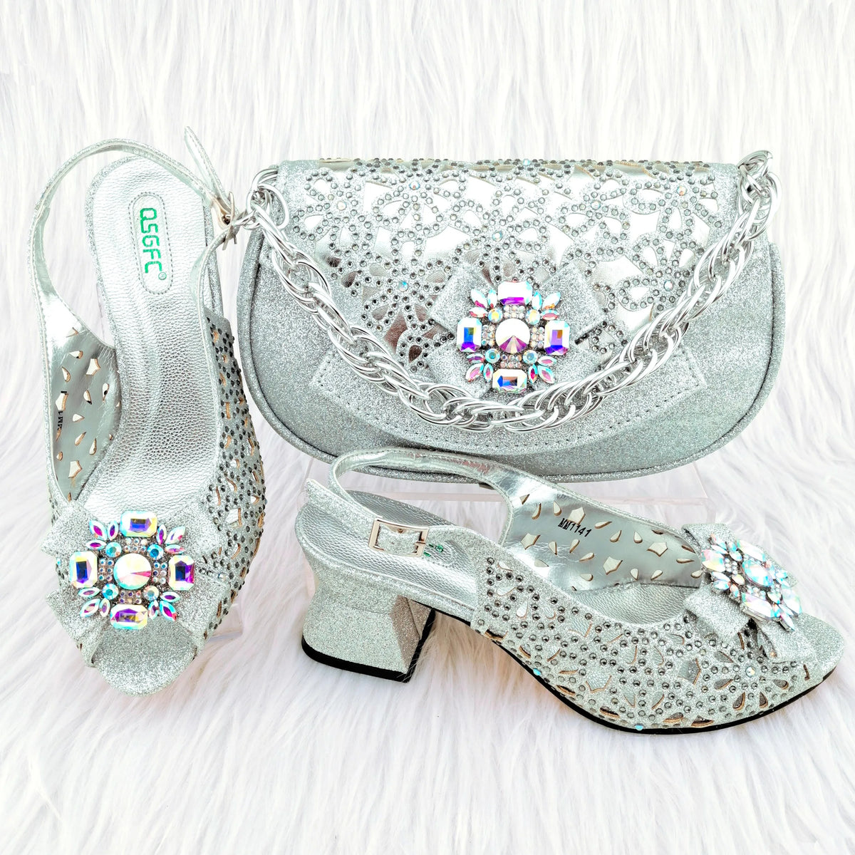 African Wedding Shoes and Bag Set HGY1-46