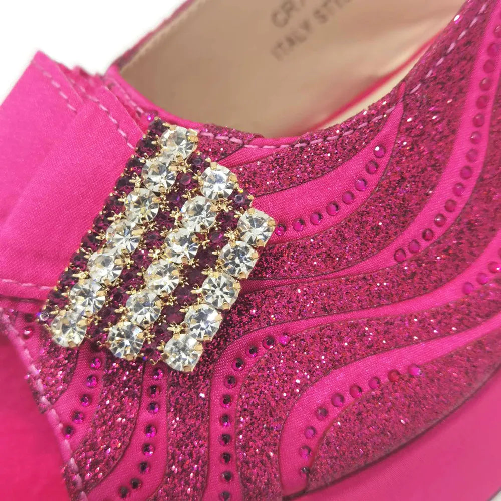 Ladies Shoes With Matching Bag Set for Party ED320 – product view 3