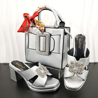 Latest Women Summer Toe Shoes and Bag Set ED135