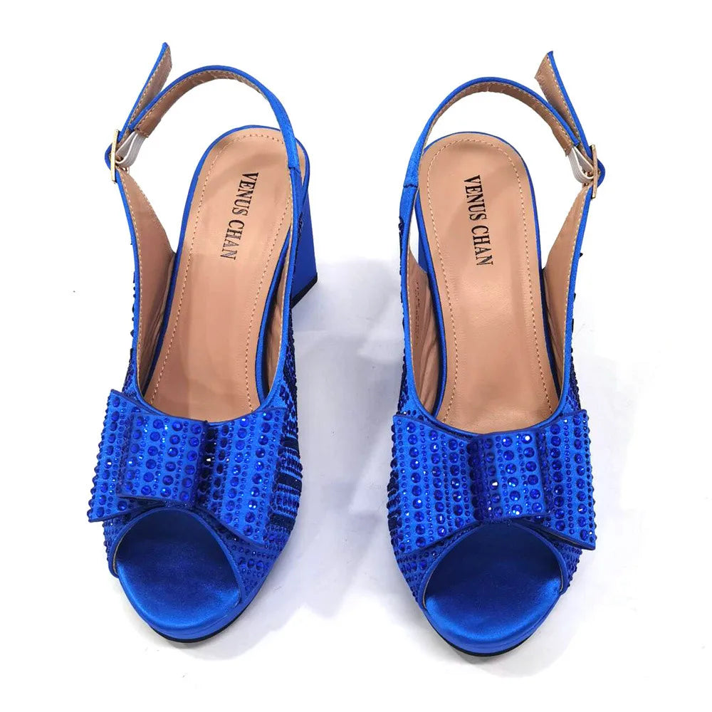 Super Heels Peep Toe Ladies Shoes with Bag Set – product view 3