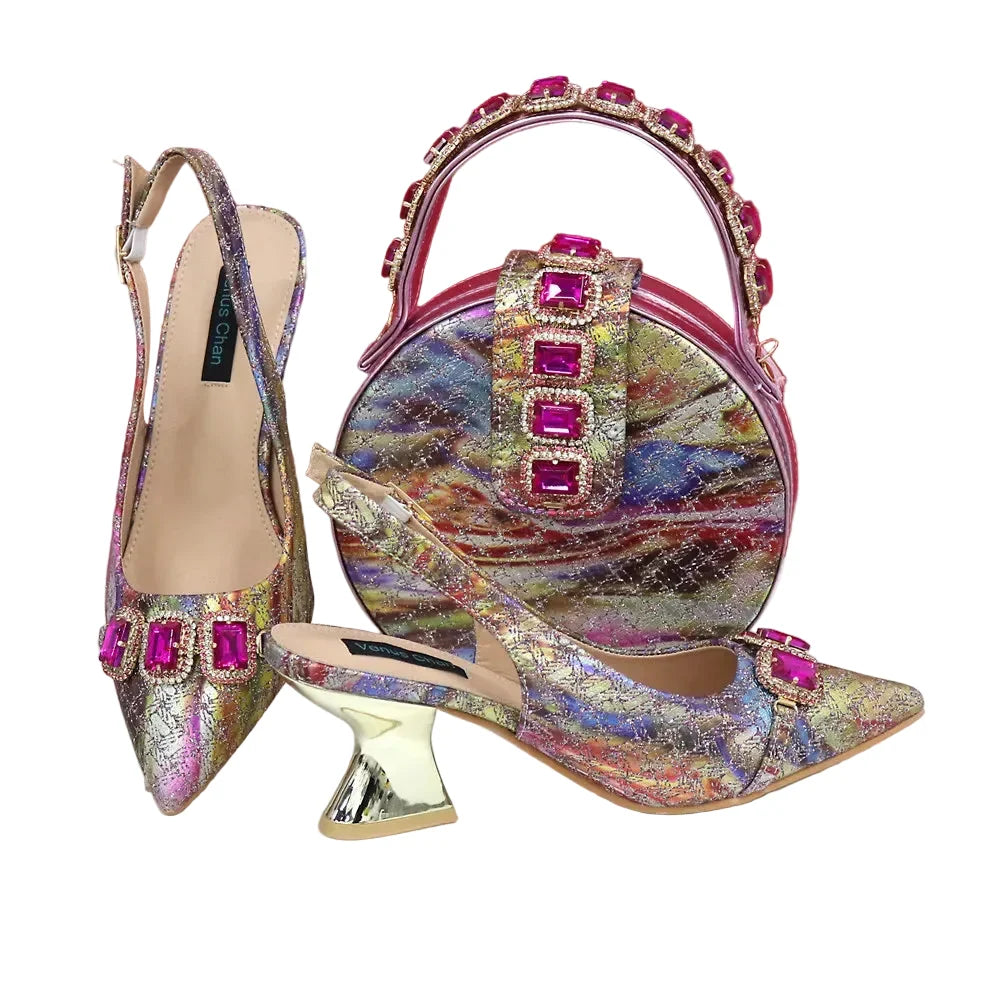 Newest Style Platform Shoes and Matching Bag Set JH654
