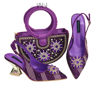 Italian Design Shoes And Bag Paired With Handmade Petal Clutches