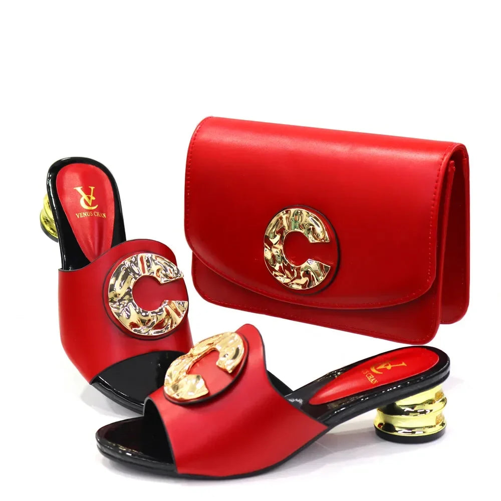 Latest Fashion Slippers and Bags Set EDZ564 – product view 5
