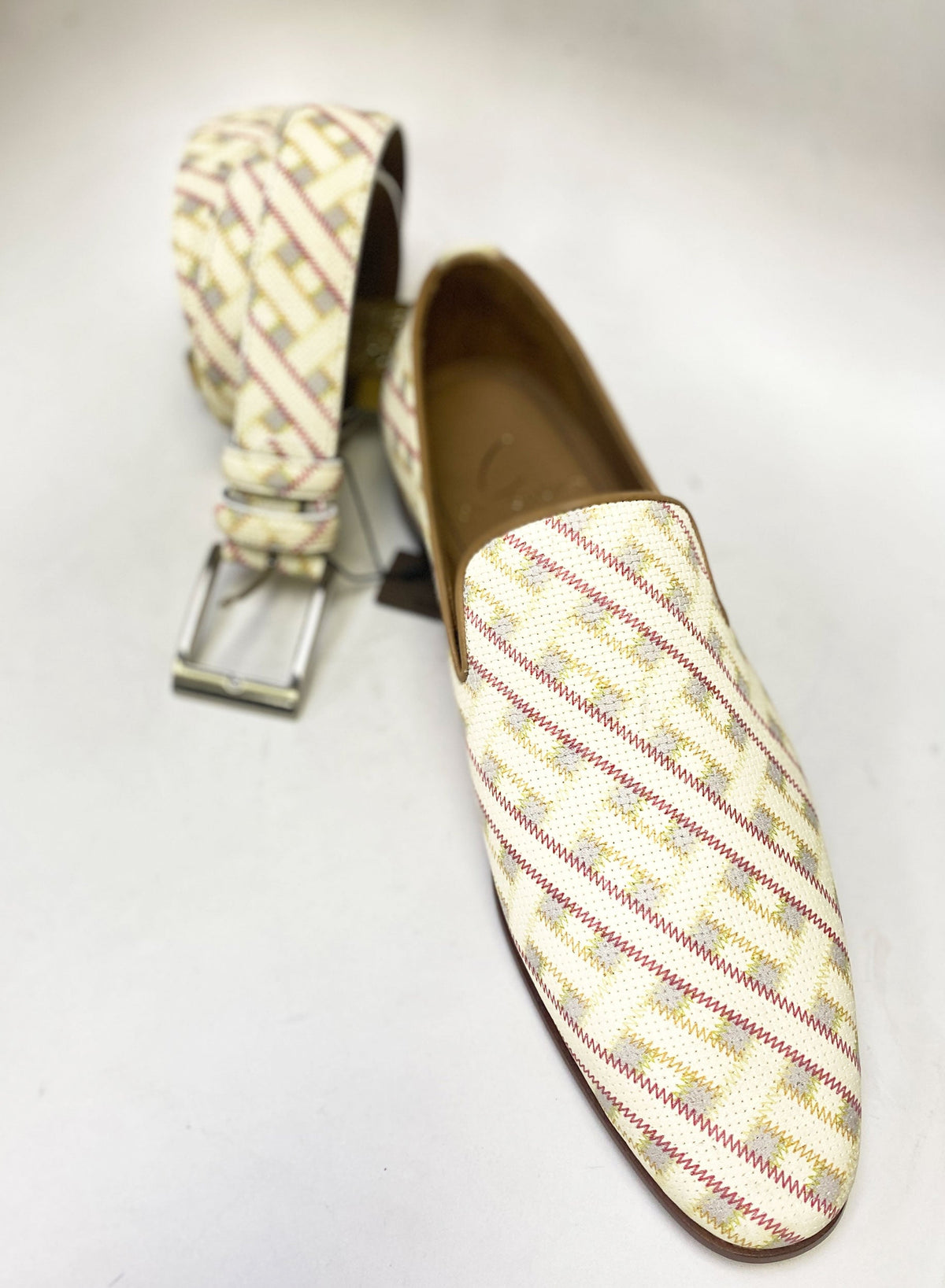 C&E Fashions  C Collection Printed Leather Loafer - Beige – product view 9