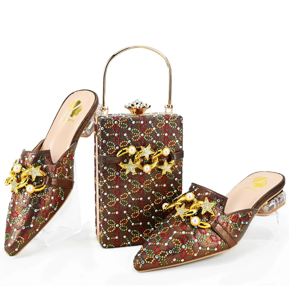 EdleessFashion  Lastest Italian Ladies Shoes with Matching Bag Set HAE1-5 – product view 1