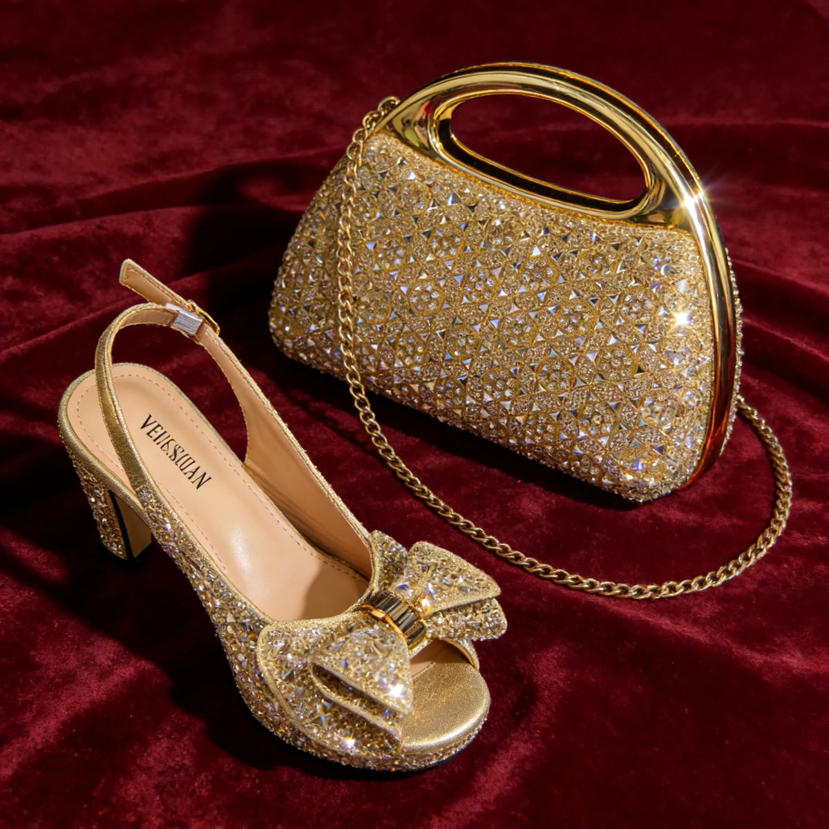 Latest Peep-Toe High Heel and Bag Set EDS40 – product view 9