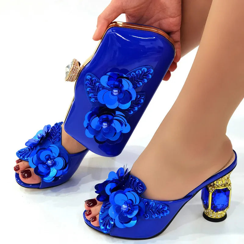EdleessFashion  Italian Shoes And Bag Sets With Stones Italian ED127 – product view 1