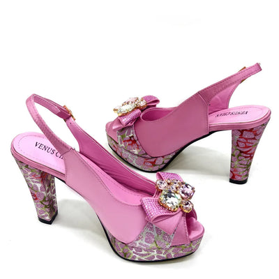 Newest Pumps Women High Heels Shoes and Bags Set JNB54