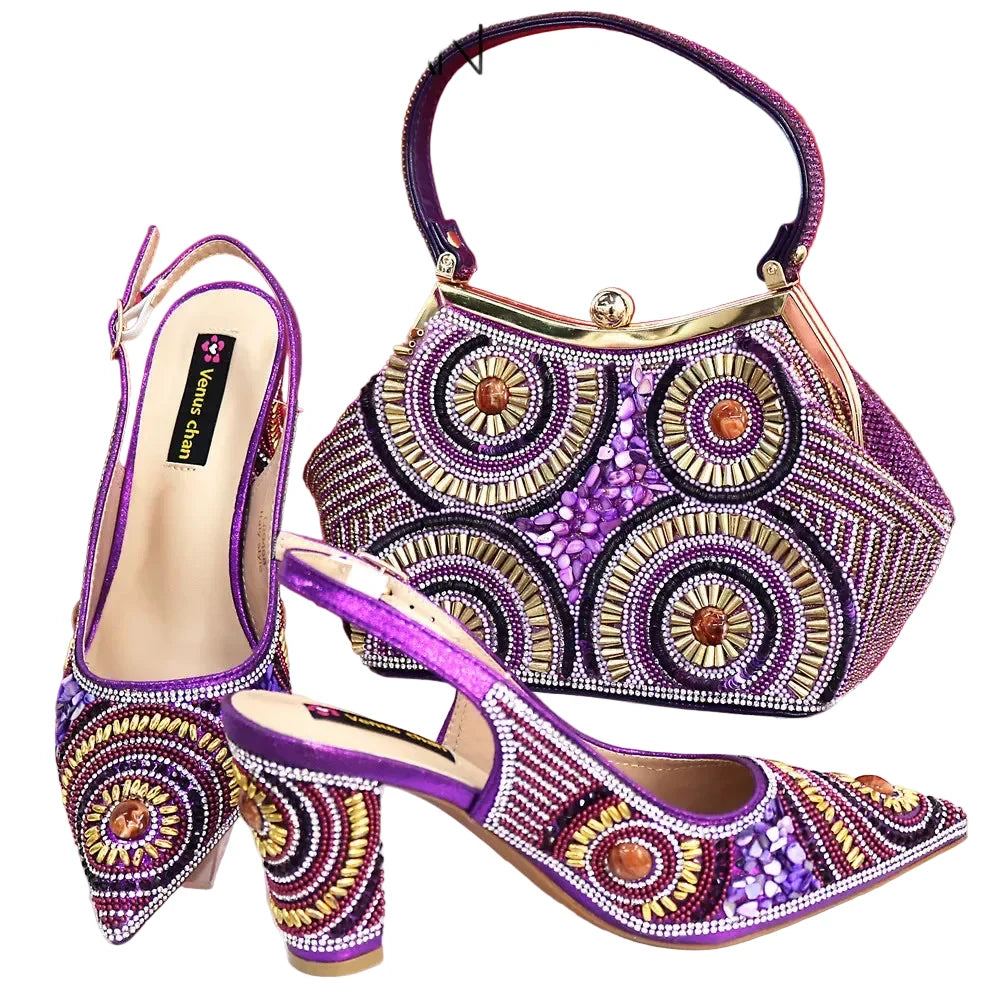 Popularity Italian Women's Pointed Shoes And Bag Set GFD453 – product view 9