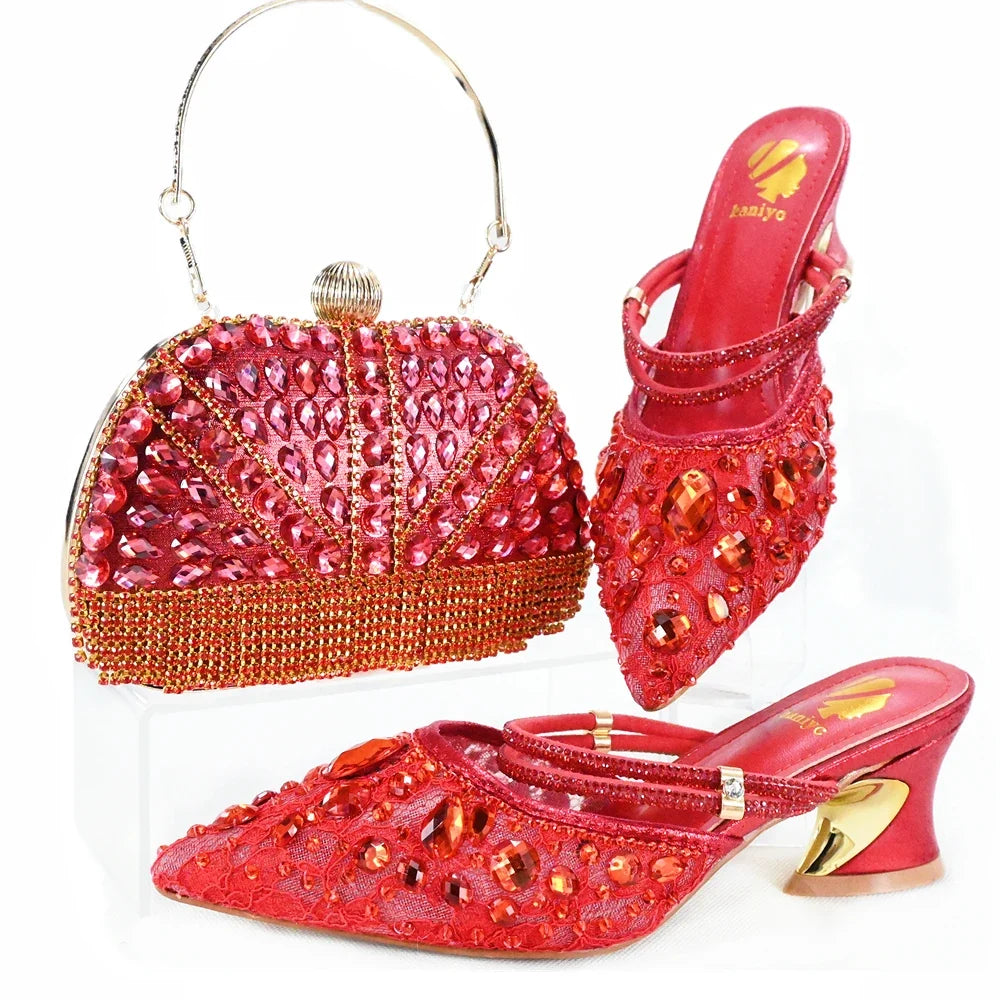 High Quality Ladies Shoes And Bags Set HJK1-10