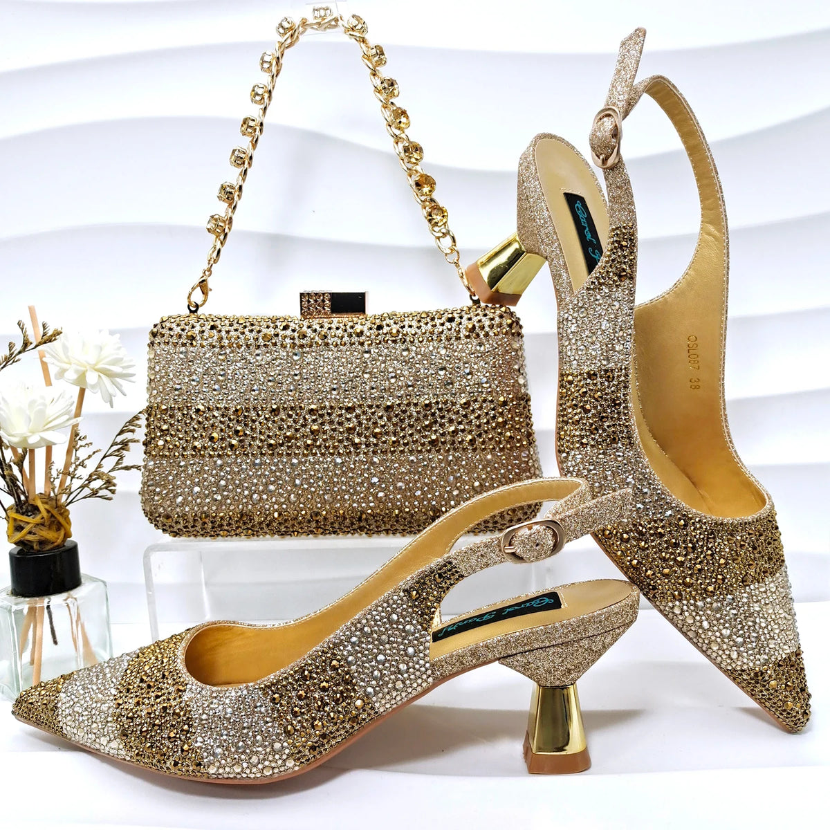 High Quality African Style Ladies Shoes And Bags Set ED125 – product view 8