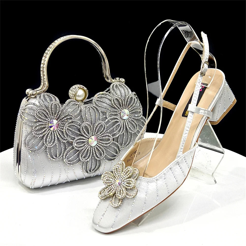 Italian Fashion Women's Elegant Heels & Clutch Bag Set EDS317 – product view 4