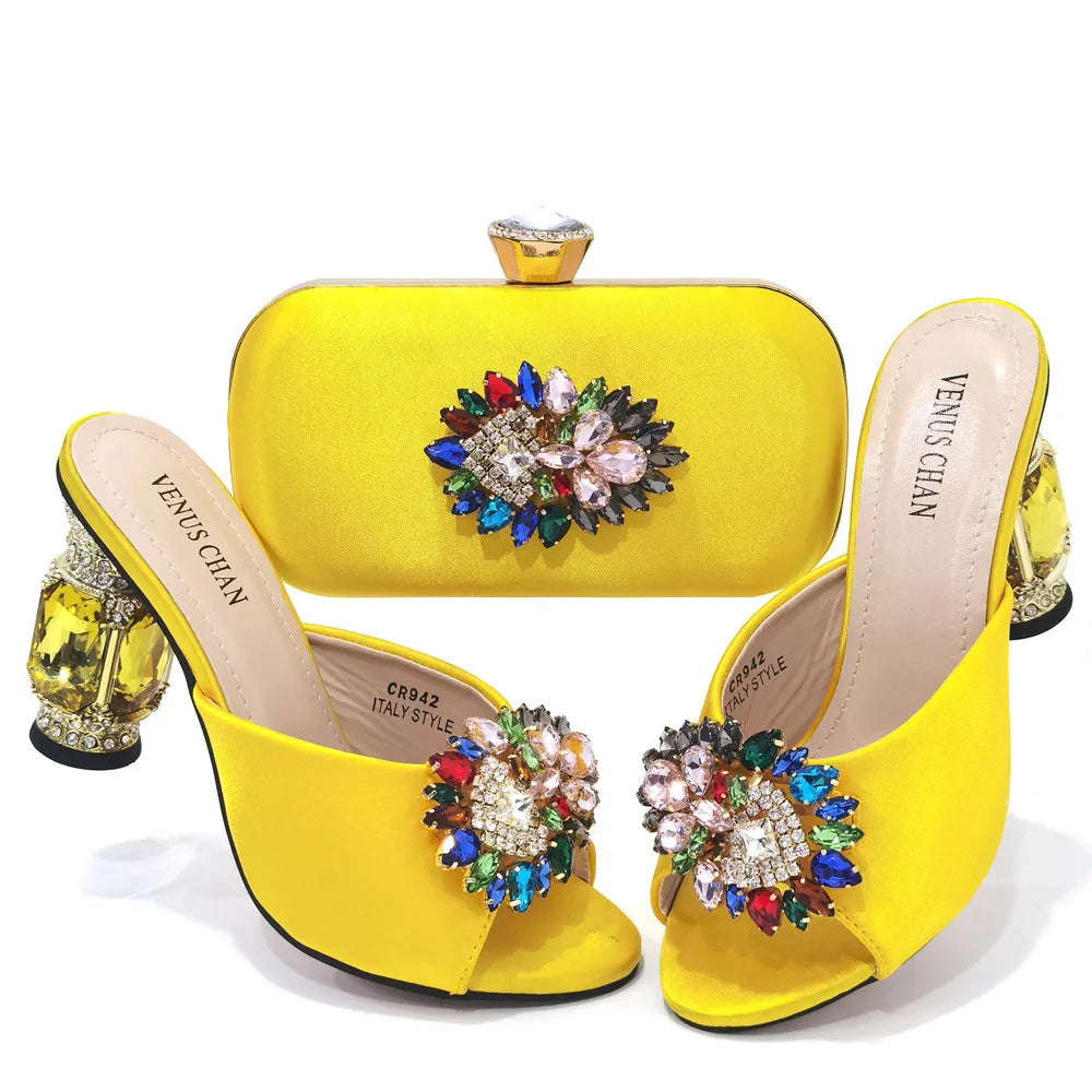 Italian blue Shoes And Bag Sets HSD1-35