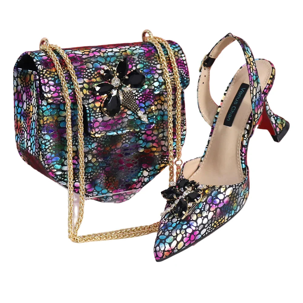 New Ladies Heels And Matching Bag Set EDNBG54