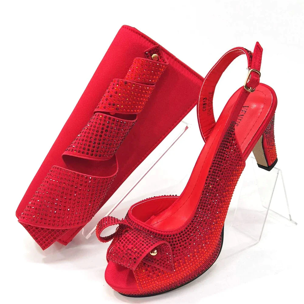 Latest Italian African Shoes And Bag Sets ED117