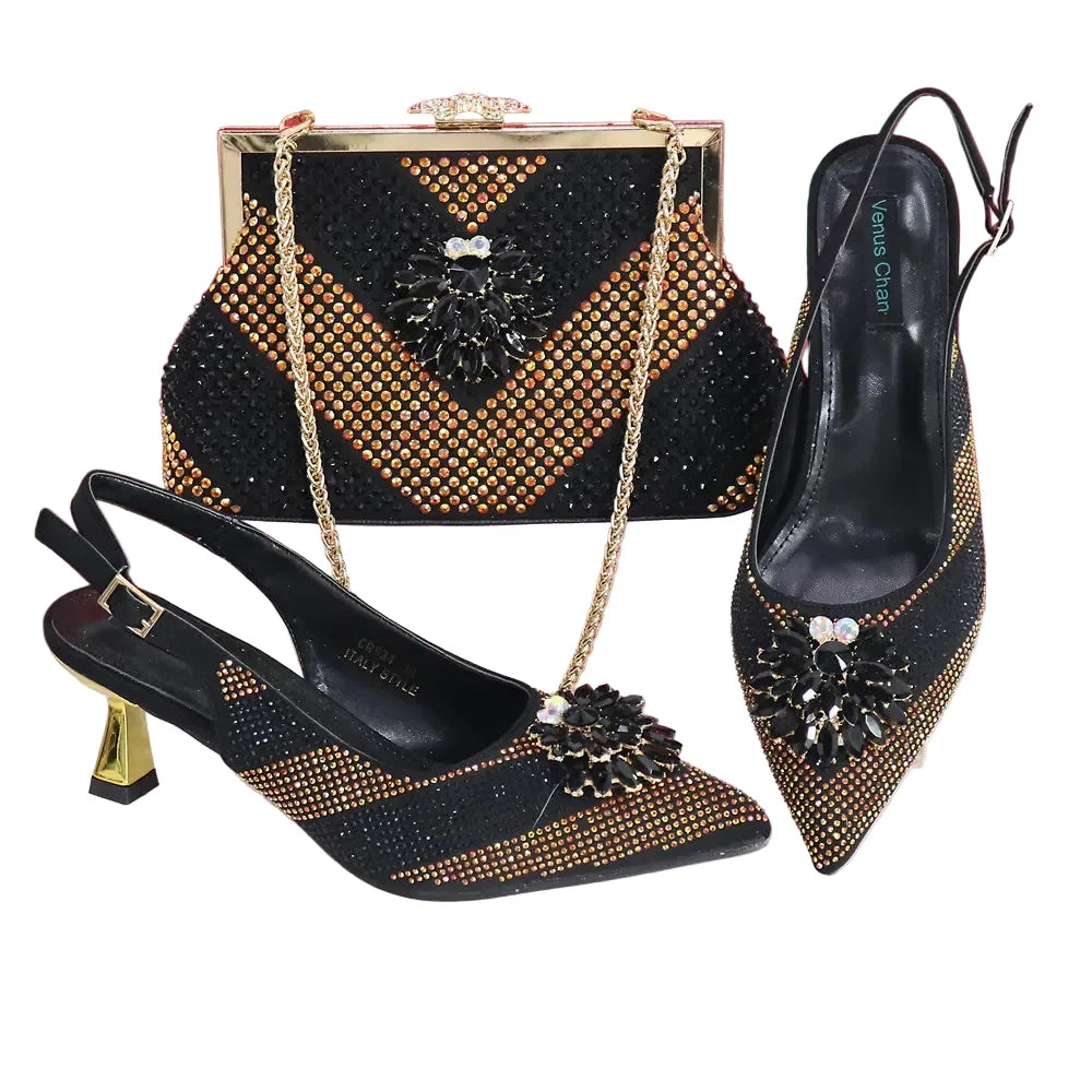 New Rhinestone Shoe & Bag Set HGT321 – product view 4
