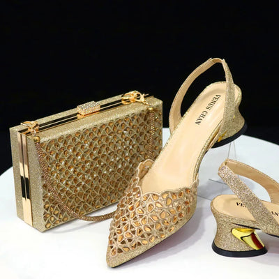 New Low Heel Pointed-Toe Shoes and Bags Set