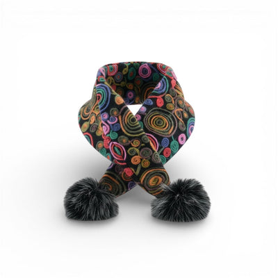 L'Artiste L'ARTISTE POMPOM SCARF shoe in pink multi with handcrafted leather design