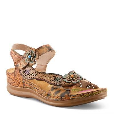 L'Artiste L'ARTISTE SCRIPT SANDALS sandal in blue multi with handcrafted leather design