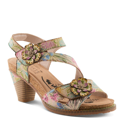 L'Artiste L'ARTISTE SHESFAB SANDALS sandal in navy multi with handcrafted leather design
