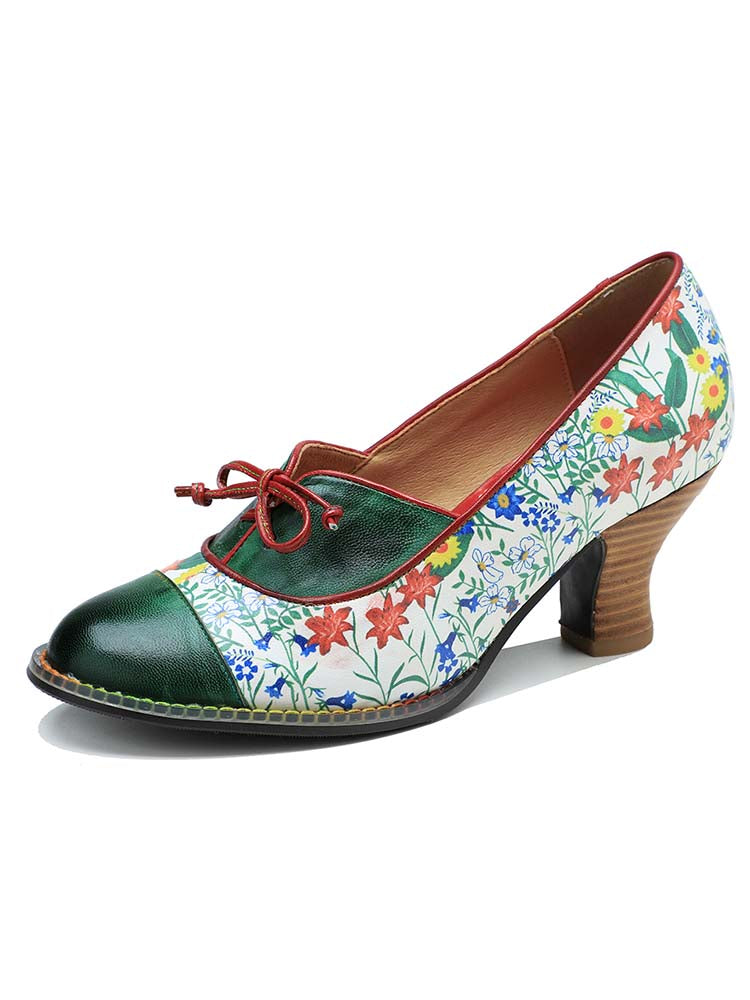 Vintage Hand-embossed Leather Shoes – product view 1