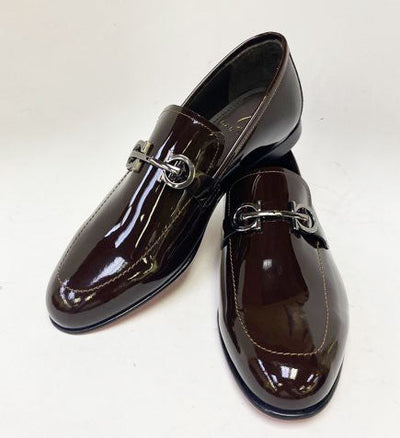 C Collection Patent Leather Loafer - Dark Brown