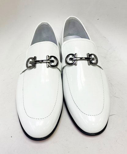 C&E Fashions  C Collection Patent Leather Loafer - White – product view 2