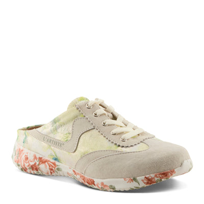 L'Artiste L'ARTISTE STEPINSIDE SNEAKERS shoe in off white multi with handcrafted leather design