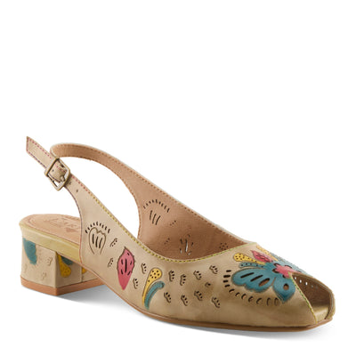 L'Artiste L'ARTISTE STREETPEEP SANDALS sandal in beige multi with handcrafted leather design