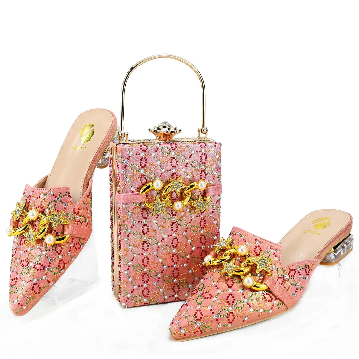 EdleessFashion  Lastest Italian Ladies Shoes with Matching Bag Set HAE1-5 – product view 4