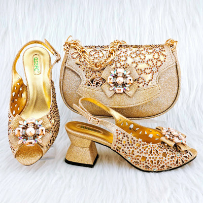 African Wedding Shoes and Bag Set HGY1-46