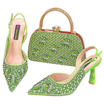 Luxury Handmade Shoes and Clutch Bag Set for Women FGR43