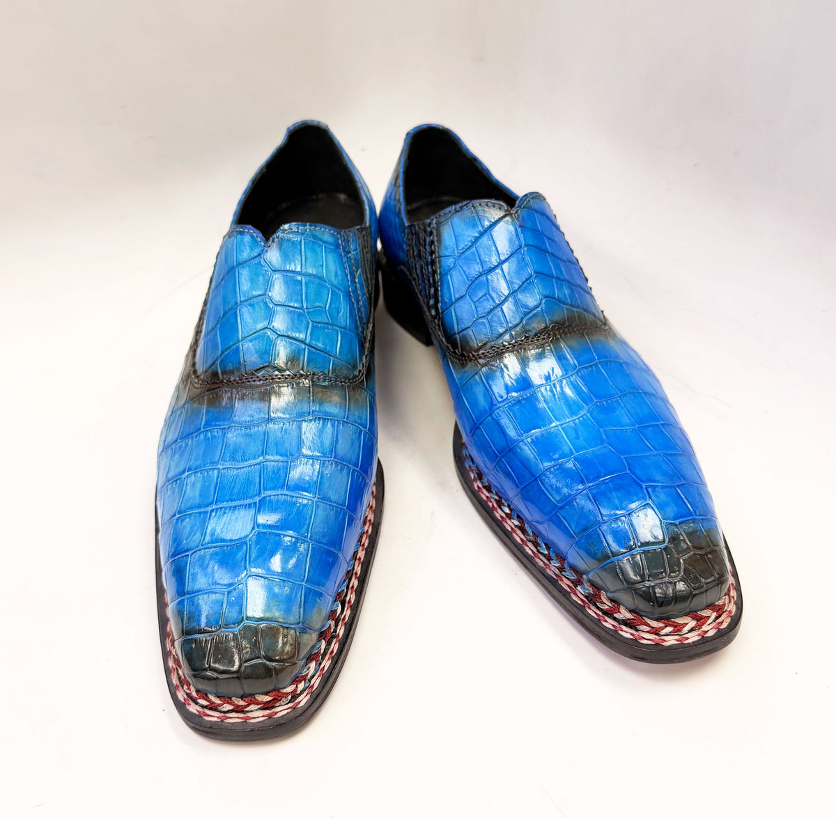 C&E Fashions  Maurice San Francisco Custom Made Alligator Shoe - Blue – product view 1