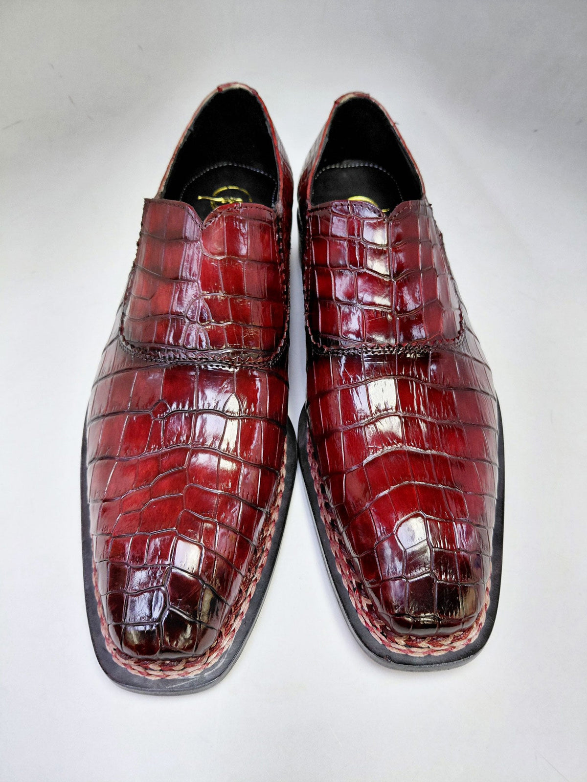C&E Fashions  Maurice San Francisco Custom Made Alligator Shoe - Burgundy – product view 3