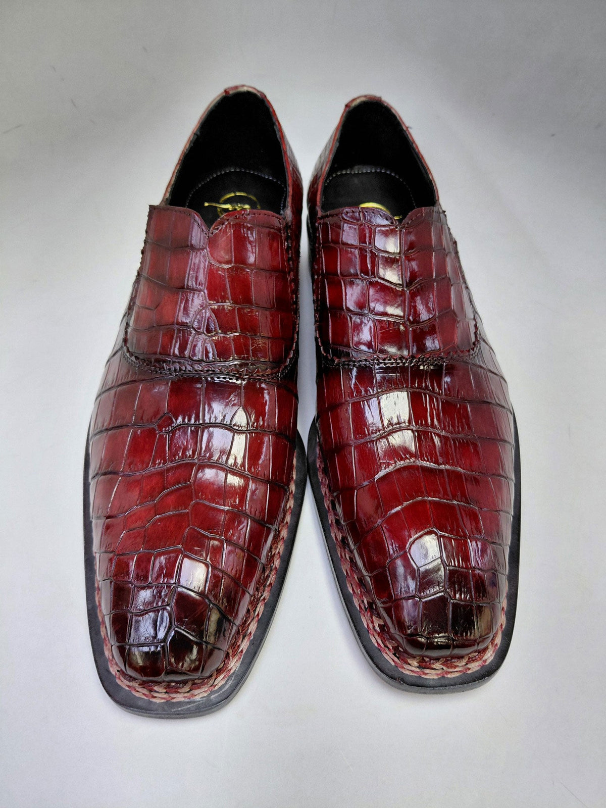 C&E Fashions  Maurice San Francisco Custom Made Alligator Shoe - Burgundy – product view 4