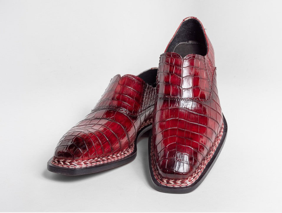 C&E Fashions  Maurice San Francisco Custom Made Alligator Shoe - Burgundy – product view 1