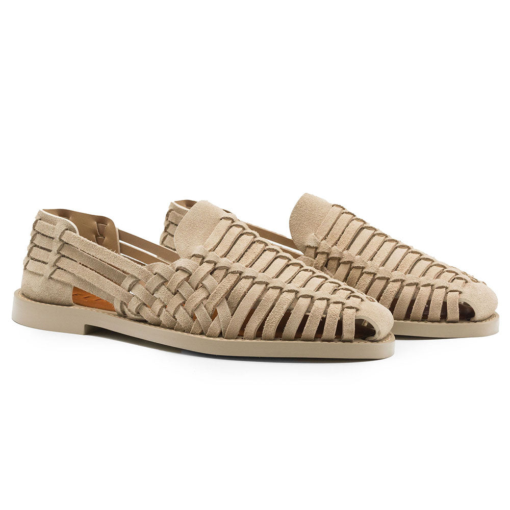 Zelli Italia 06-115-SND SANDALI Woven Leather Slip-On Sandal, Sand Back View