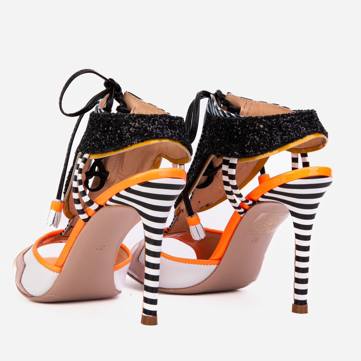 Vinci Leather The Santa Amaro Orange Glitter Leather Women Sandal – product view 6
