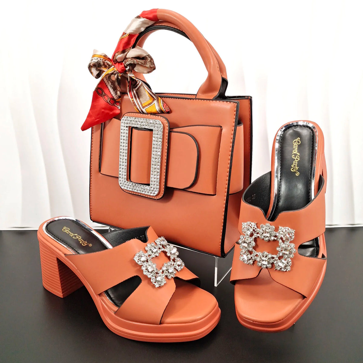 Latest Women Summer Toe Shoes and Bag Set ED135