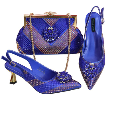 New Rhinestone Shoe & Bag Set HGT321