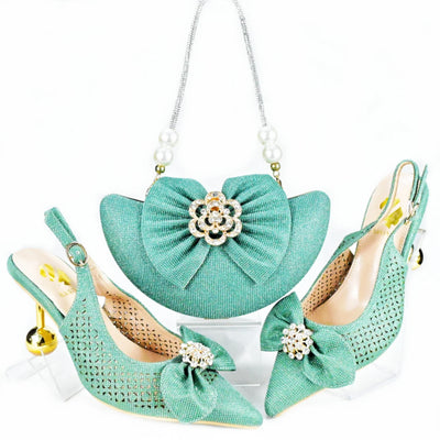 Latest African Wedding Shoes and Bag Set HAS1-21