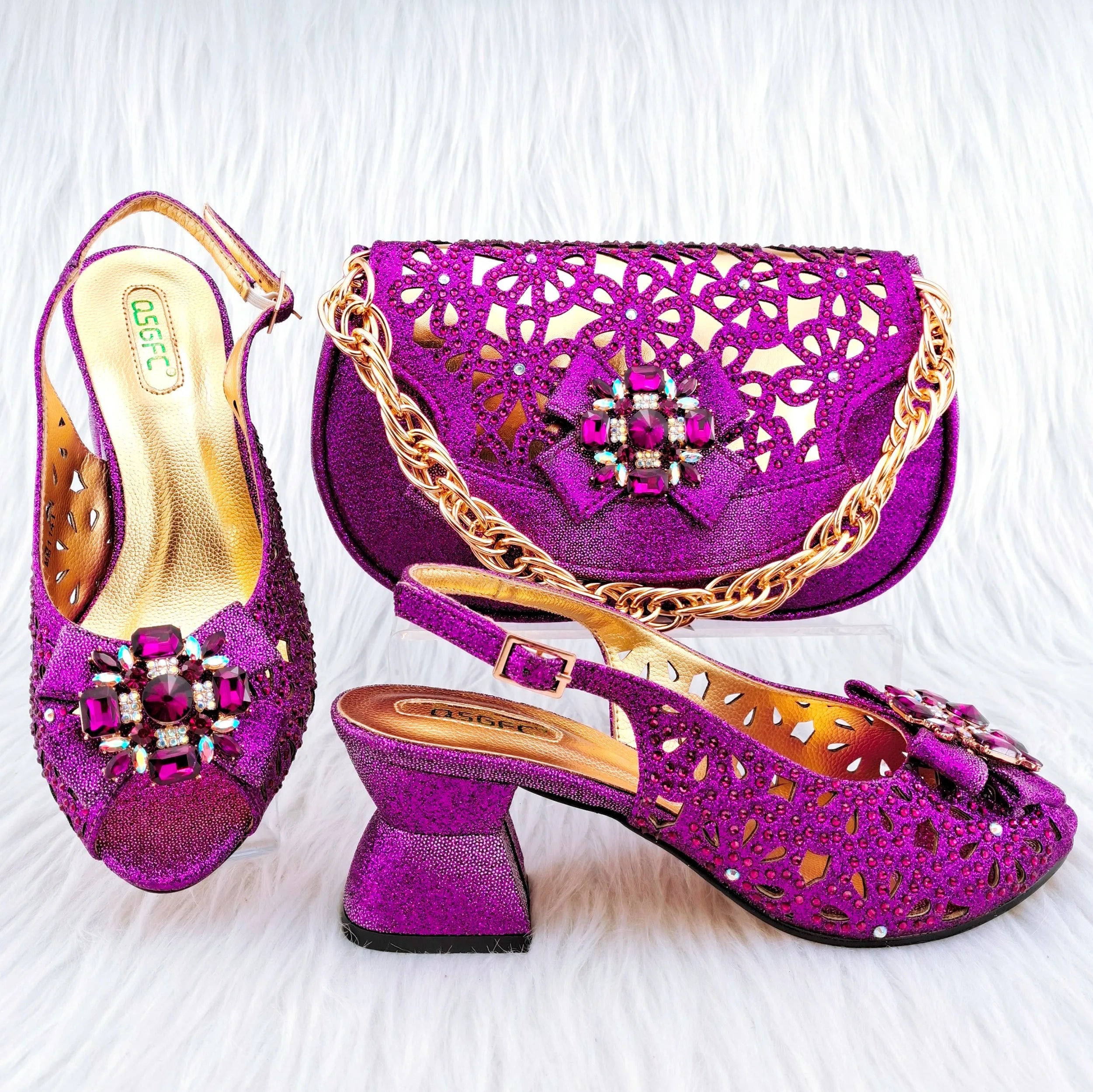 African Wedding Shoes and Bag Set HGY1-46
